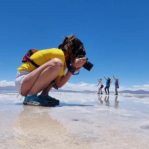 turistas en las Salinas Grandes